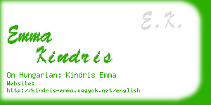 emma kindris business card